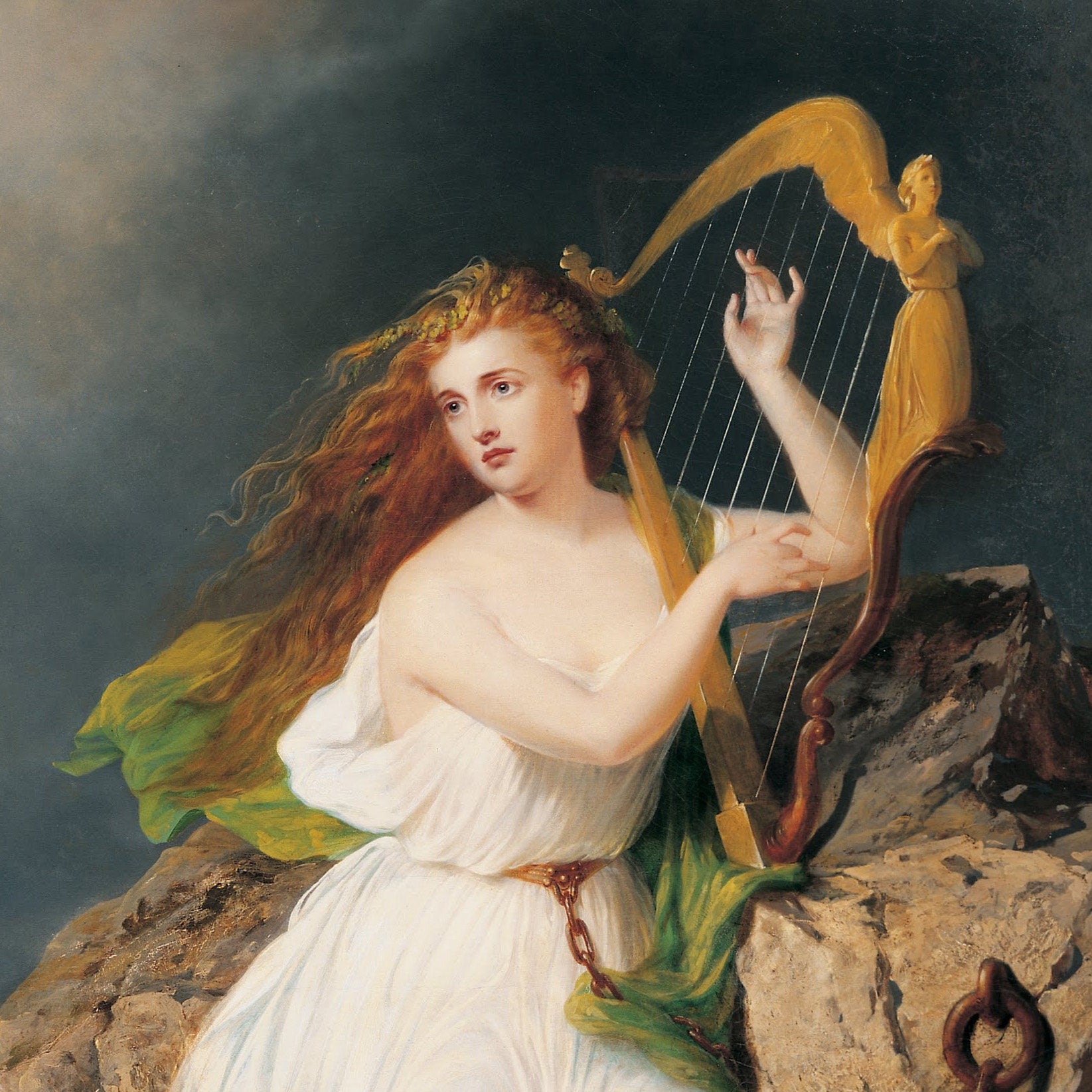 The Harp of Erin 3D Print: Thomas Buchanan Read Textured Oil Painting