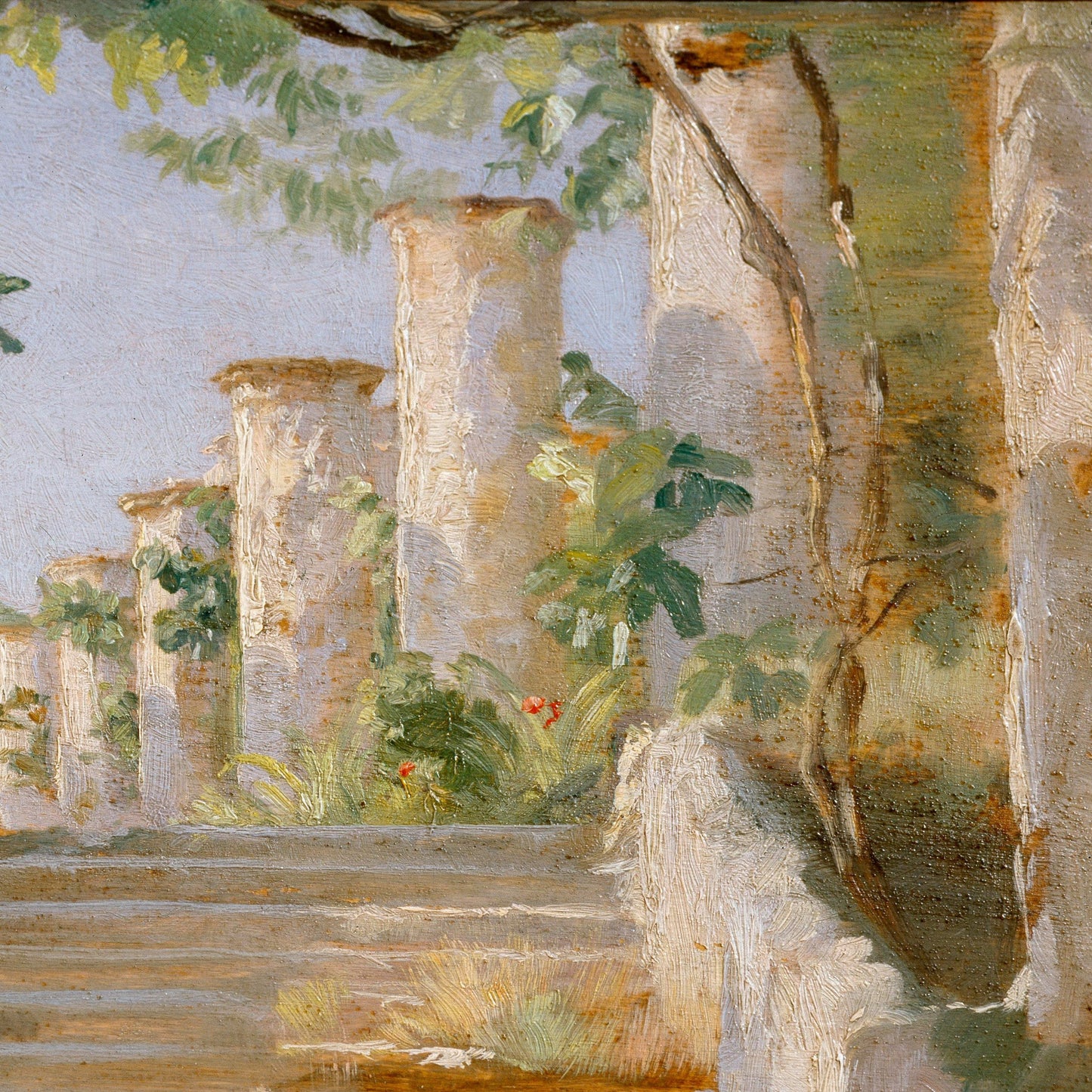 Loggia in Ravello by Peder Severin Krøyer, 3d Printed with texture and brush strokes looks like original oil painting.