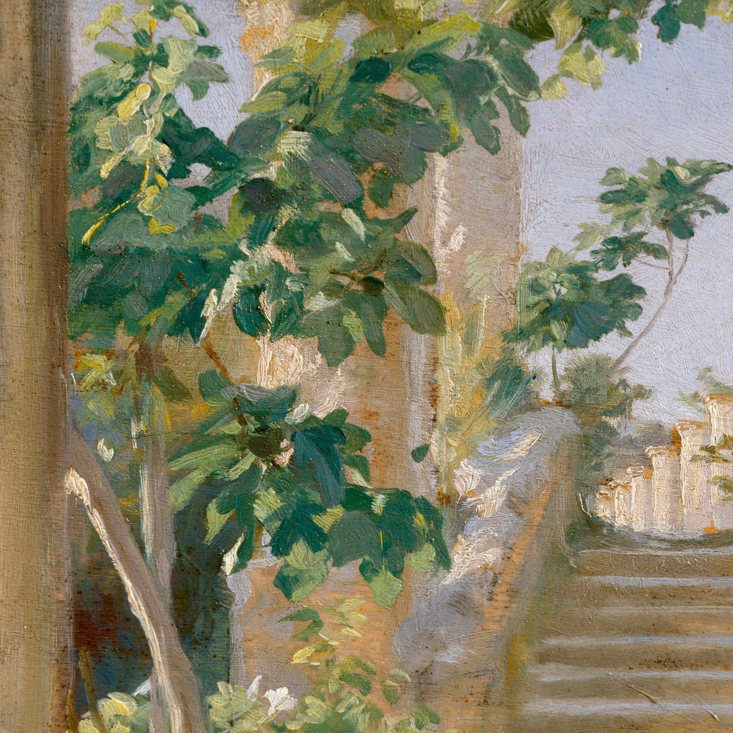 Loggia in Ravello by Peder Severin Krøyer, 3d Printed with texture and brush strokes looks like original oil painting.