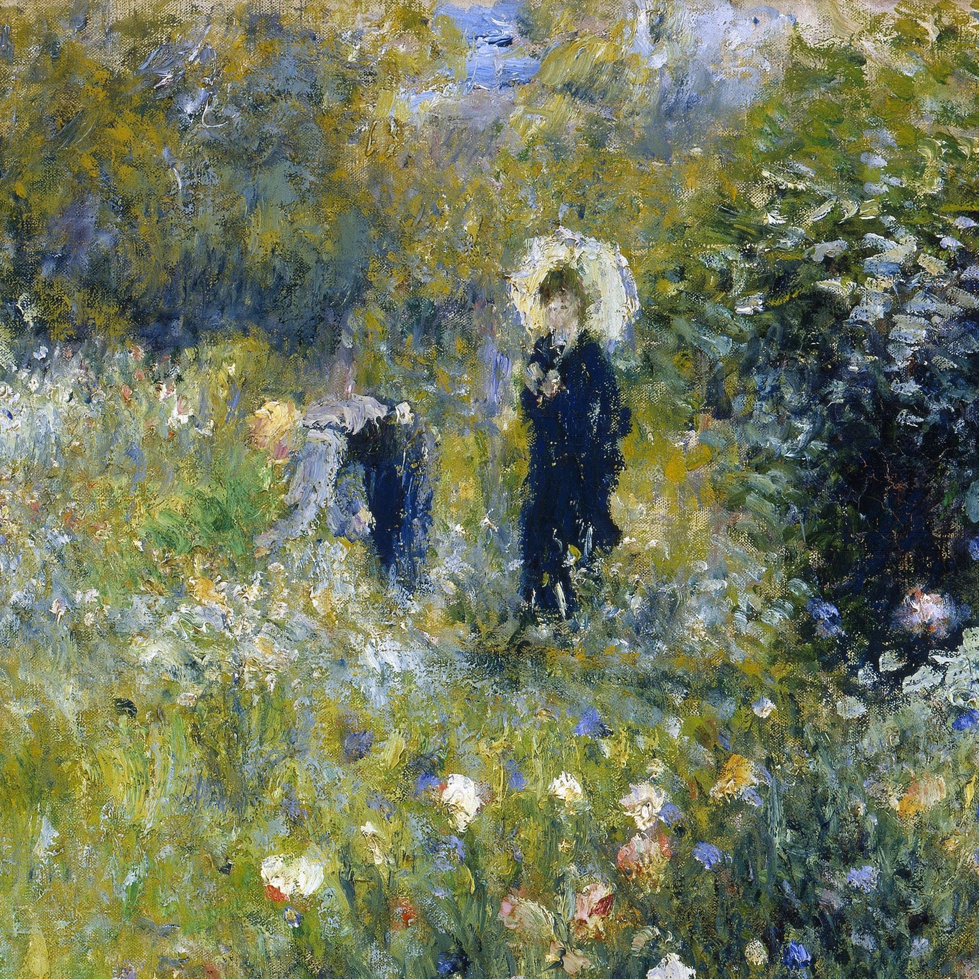 Renoir Woman with Parasol 3D Textured Print: Impressionist Art