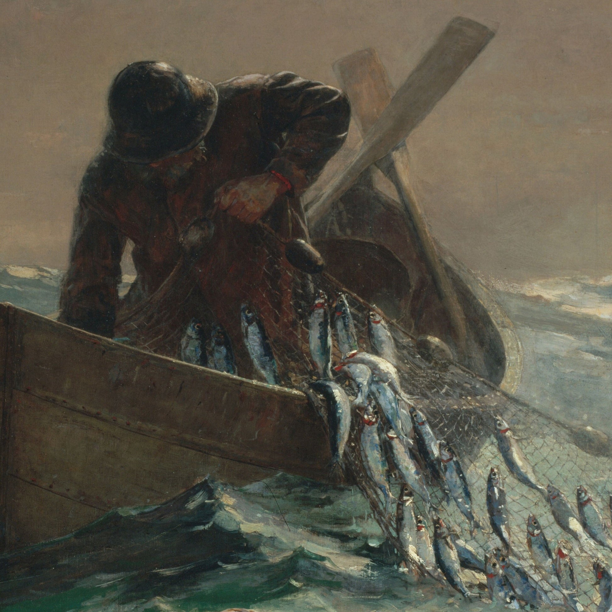 The Herring Net by Winslow Homer, 3d Printed with texture and brush strokes looks like original oil painting.