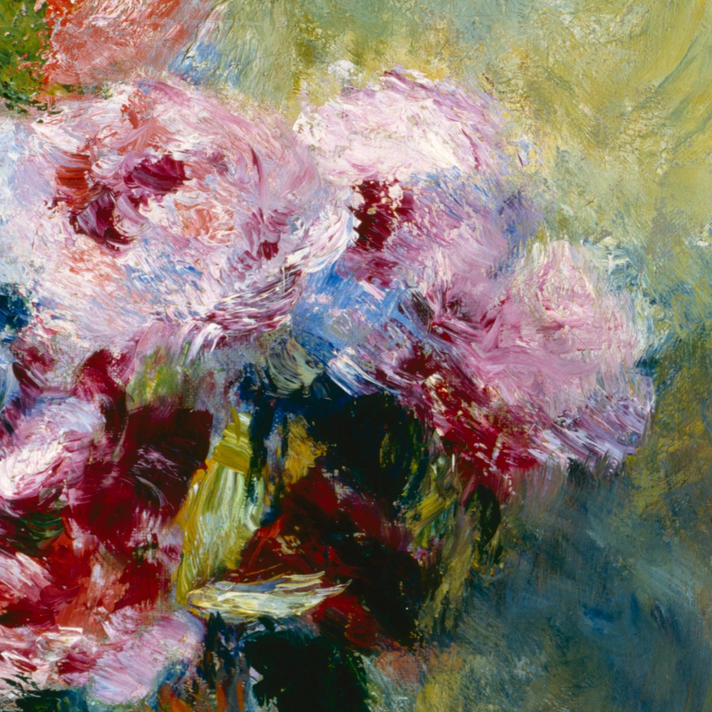 Renoir Bouquet in a Vase: 3D Textured Oil Painting Reproduction