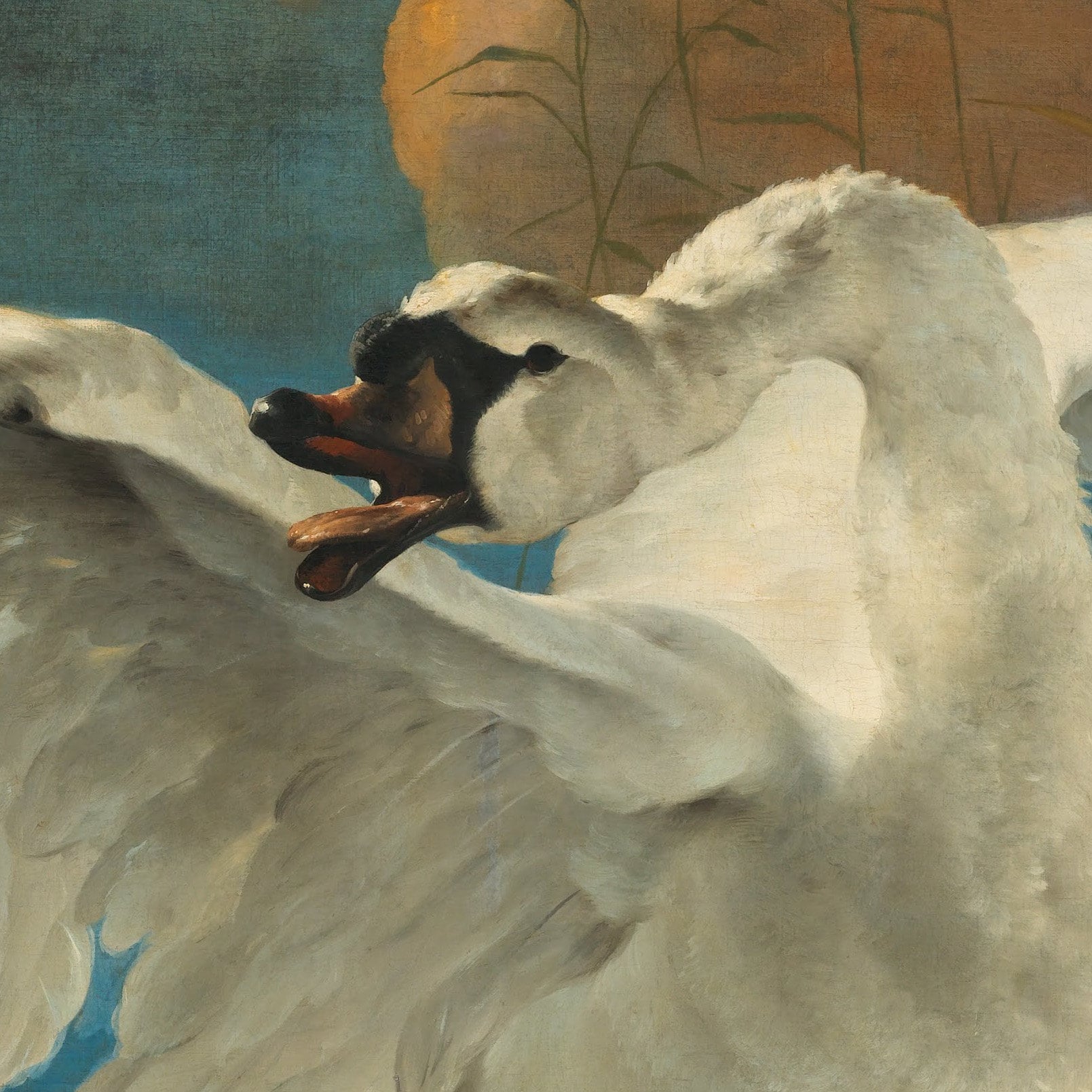 The Threatened Swan 3D Print on Canvas: Jan Asselijn Fine Art Reproduction