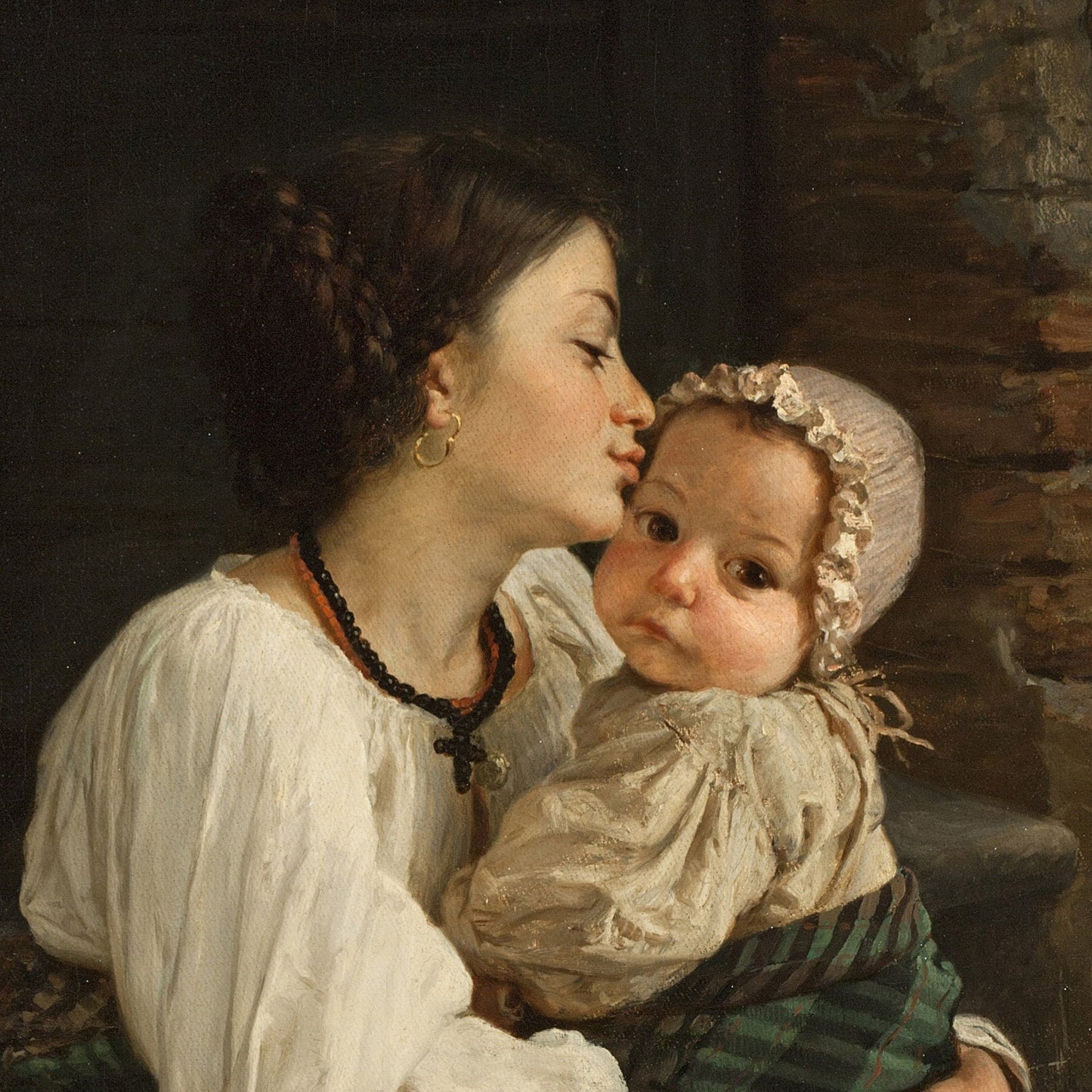 Cecrope Barilli - A Mother with Her Child: 3D Textured Print
