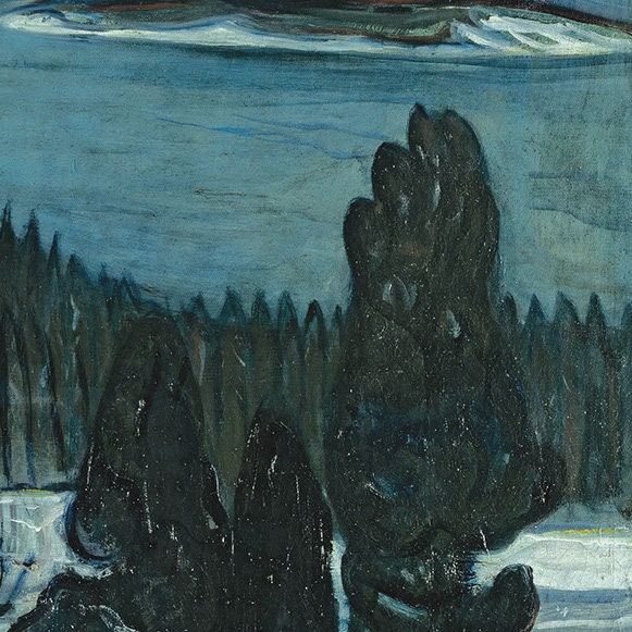 Winter Night by Edvard Munch, 3d Printed with texture and brush strokes looks like original oil painting.