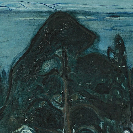 Winter Night by Edvard Munch, 3d Printed with texture and brush strokes looks like original oil painting.