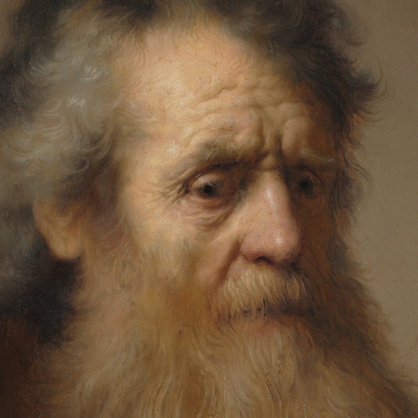 Portrait of an Old Man by Rembrandt, 3d Printed with texture and brush strokes looks like original oil painting.