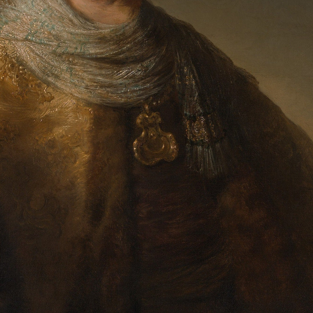 Man in Oriental Costume by Rembrandt, 3d Printed with texture and brush strokes looks like original oil painting.