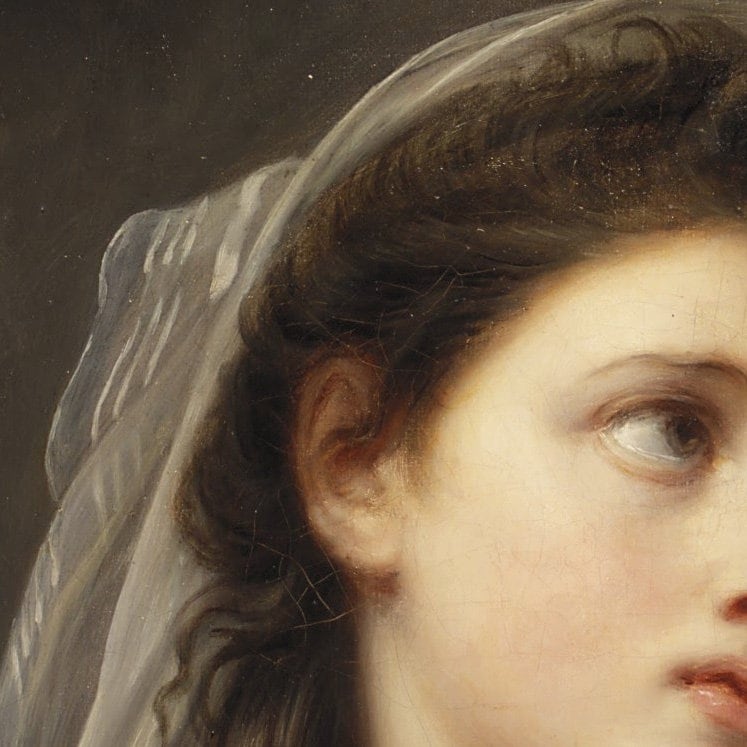 Jean Baptiste Greuze: Head of a Young Woman - 3D Printed Textured Art