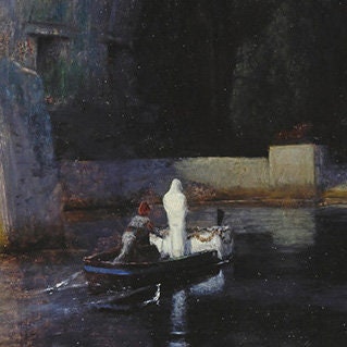 Isle of the Dead 3D Print, Arnold Böcklin Reproduction, Textured Oil Painting