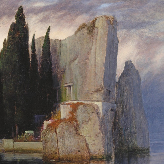 The Isle of the Dead by Arnold Böcklin, 3d Printed with texture and brush strokes looks like original oil painting.