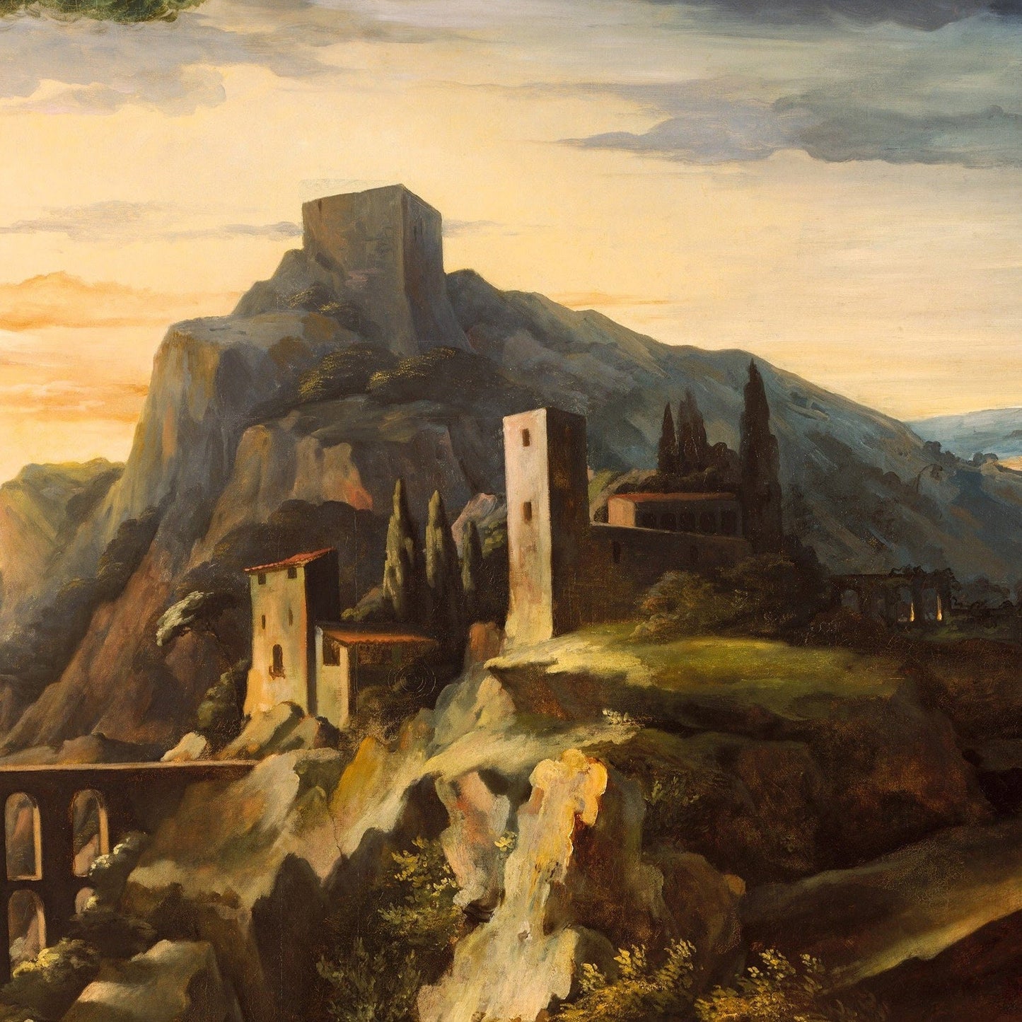 Théodore Géricault Evening Landscape: 3D Textured Art Print