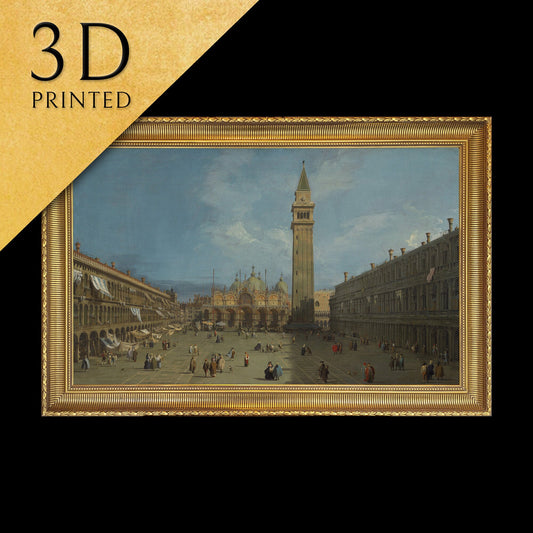 Piazza San Marco by Canaletto, 3d Printed with texture and brush strokes looks like original oil painting