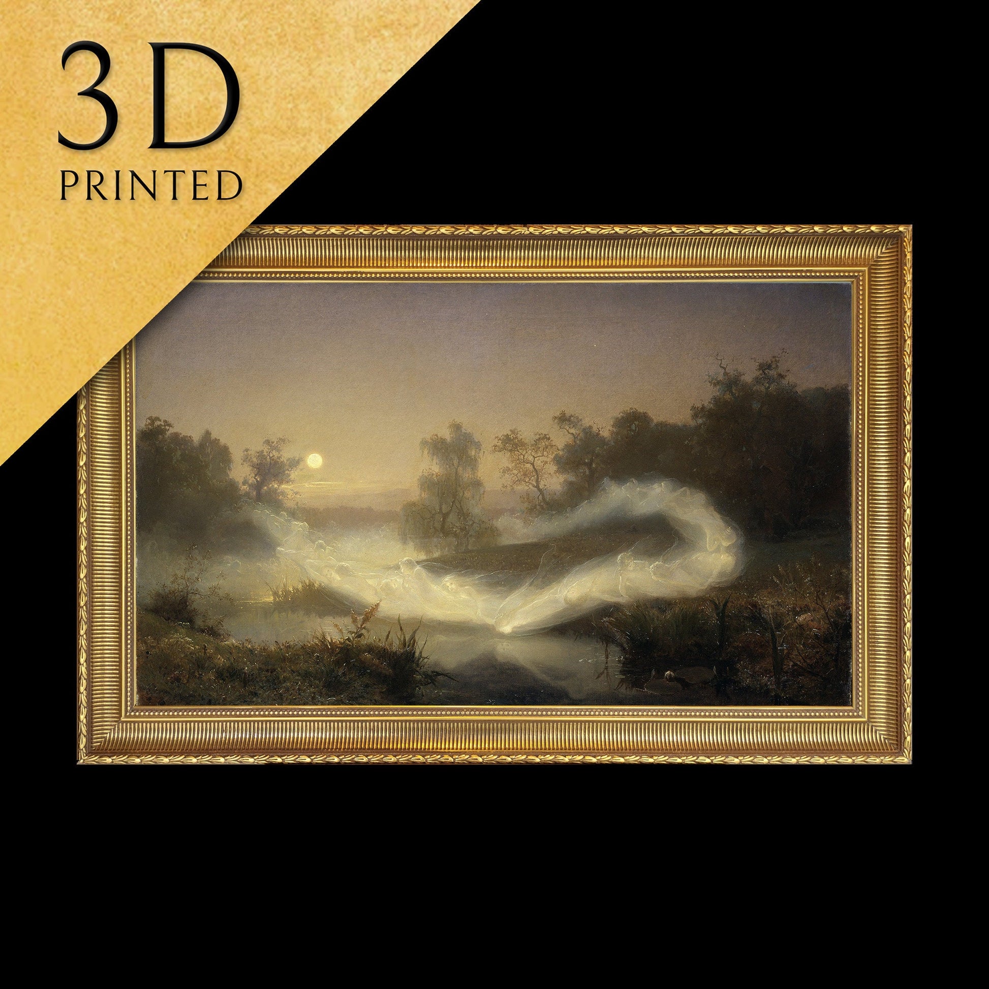 Dancing Fairies by August Malmström, 3d Printed with texture and brush strokes looks like original oil painting.