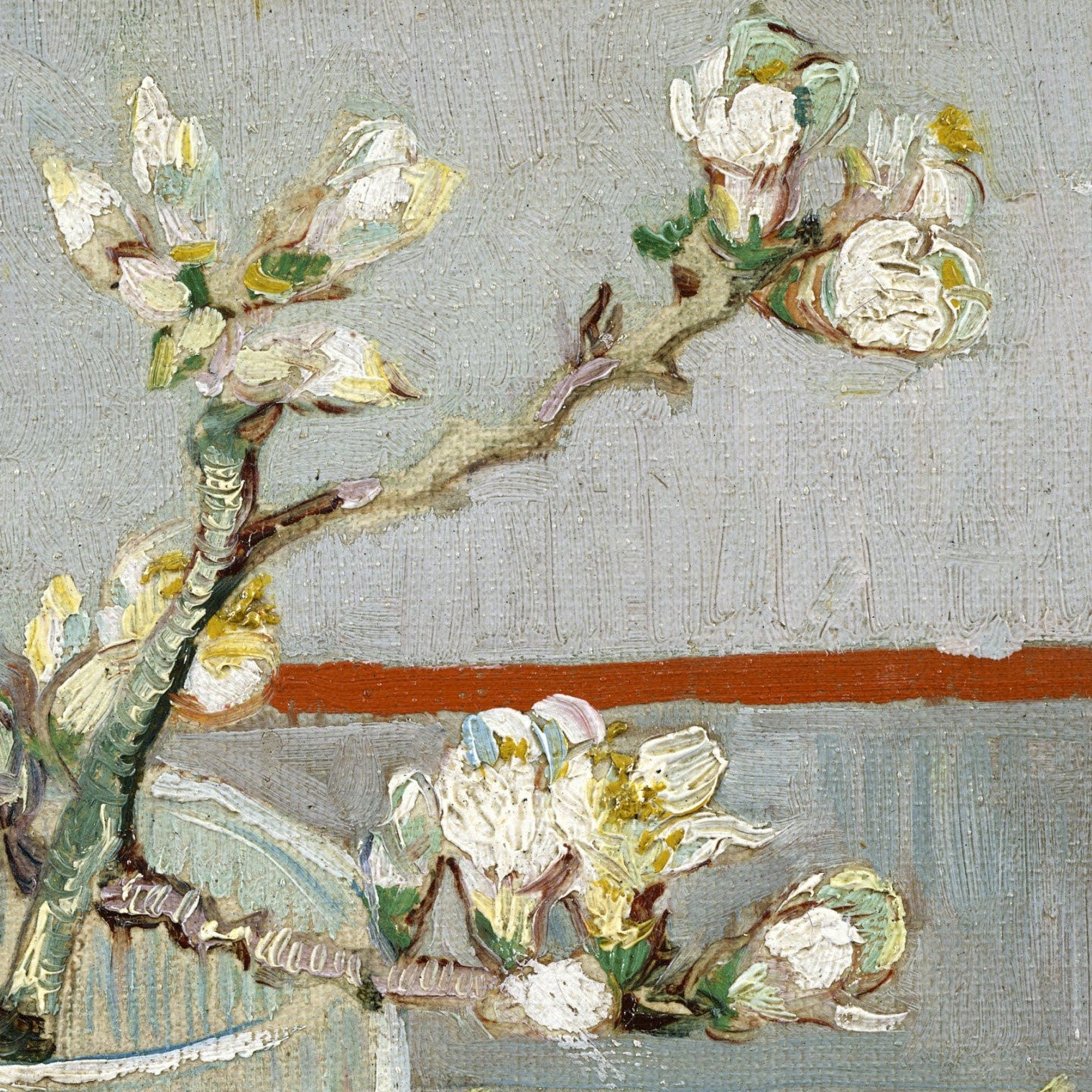 Sprig of Flowering Almond by Vincent Van Gogh, 3d Printed with texture and brush strokes looks like original oil-painting, code:328