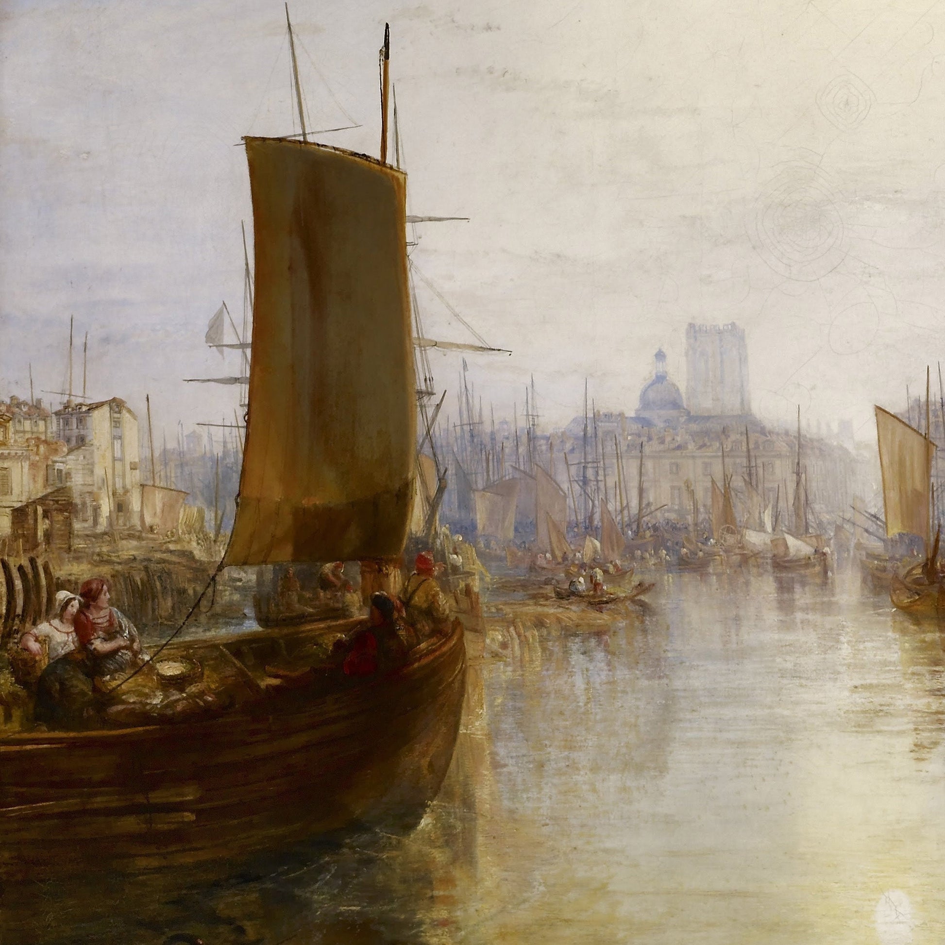 Harbor of Dieppe 3D Print: JMW Turner Textured Oil Painting Reproduction