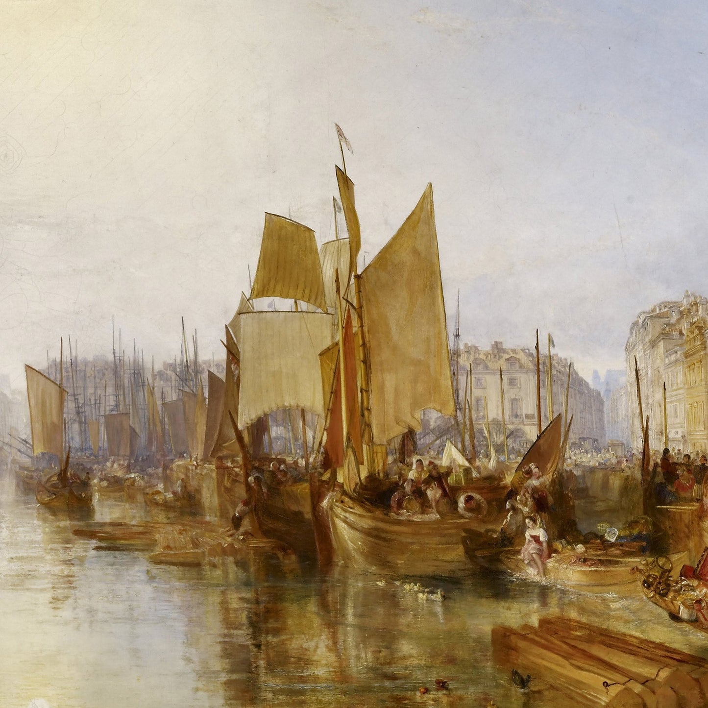 Harbor of Dieppe 3D Print: JMW Turner Textured Oil Painting Reproduction