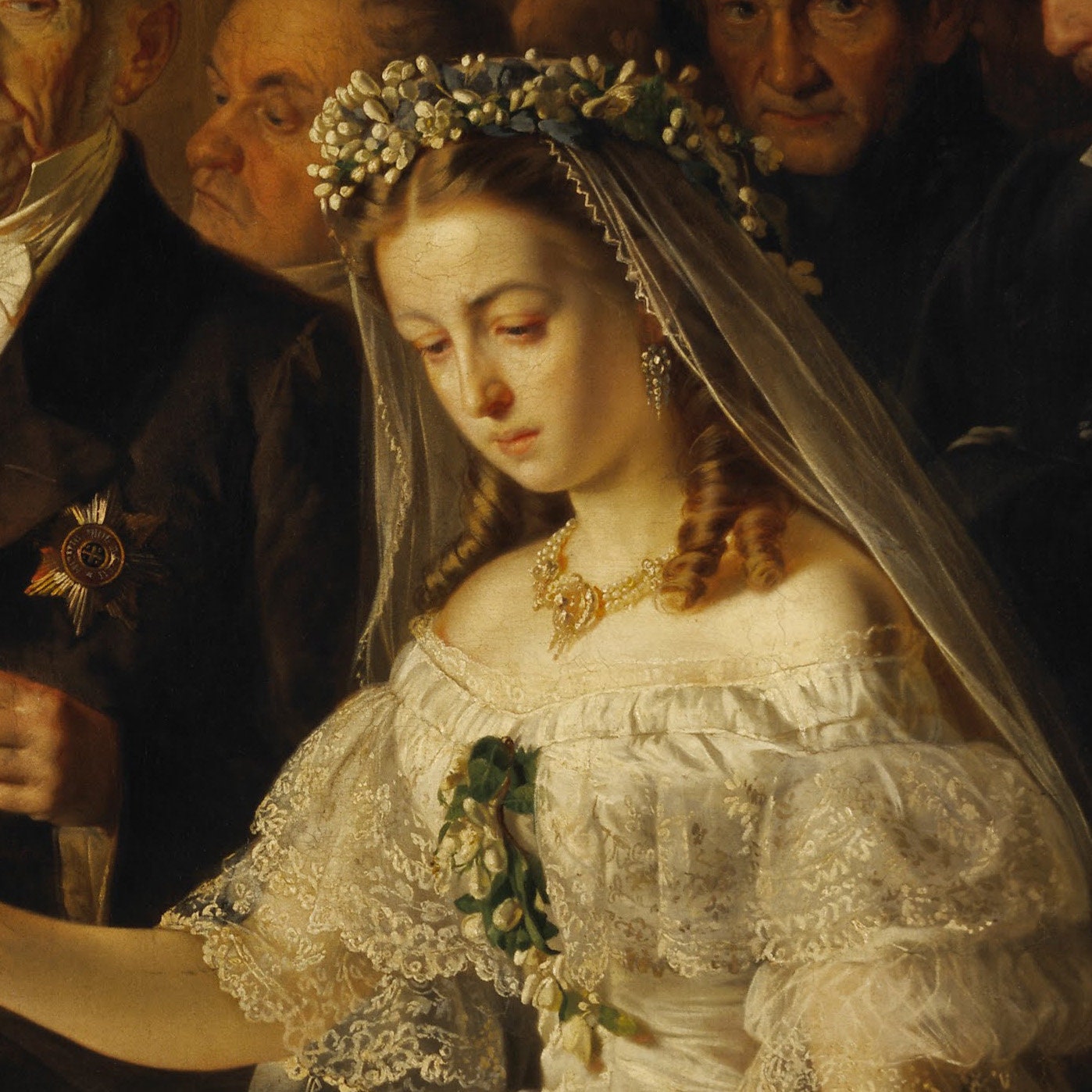 The Unequal Marriage by Vasily Pukirev, 3d Printed with texture and brush strokes looks like original oil painting.