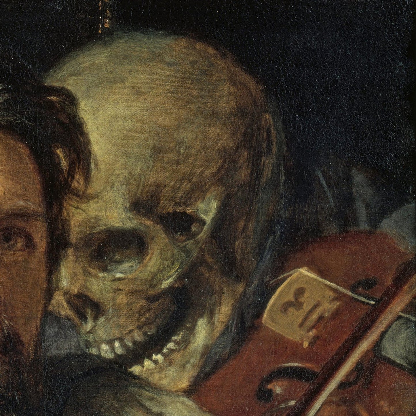 Arnold Böcklin "Self Portrait with Death Playing" 3D Print, Textured Oil Painting Replica
