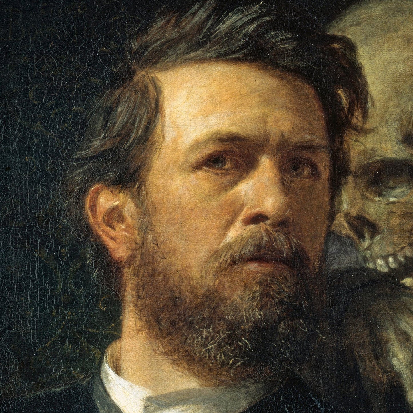 Arnold Böcklin "Self Portrait with Death Playing" 3D Print, Textured Oil Painting Replica