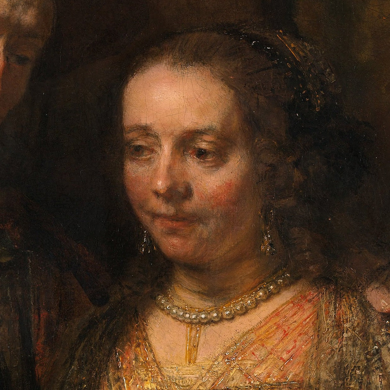 Isaac and Rebecca by Rembrandt, 3d Printed with texture and brush strokes looks like original oil painting.