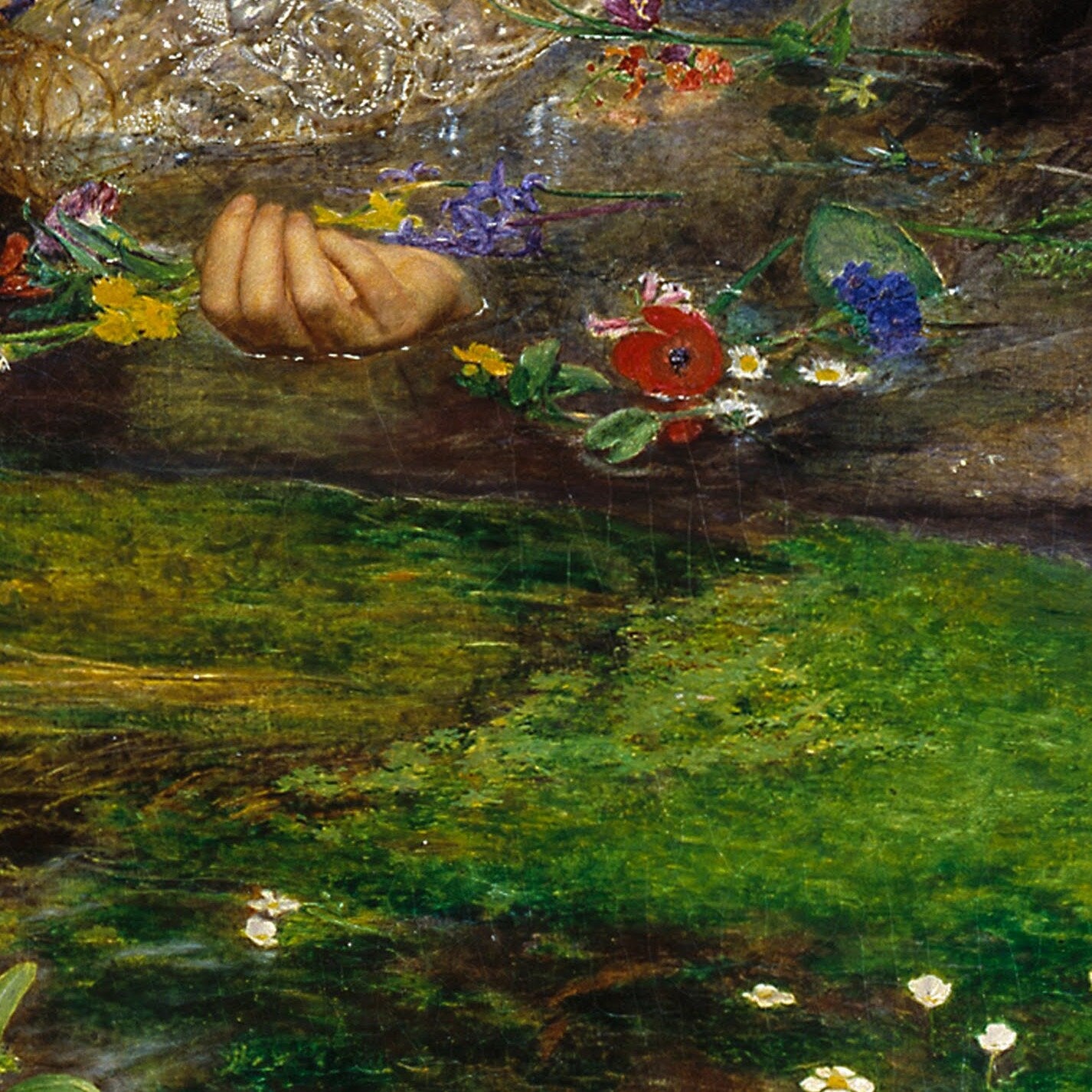 Ophelia by John Everett Millais, 3d Printed with texture and brush strokes looks like original oil painting.