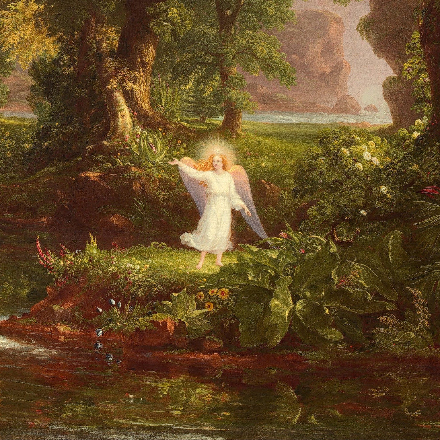 Thomas Cole - The Voyage of Life Youth - 3D Printed Textured Oil Painting