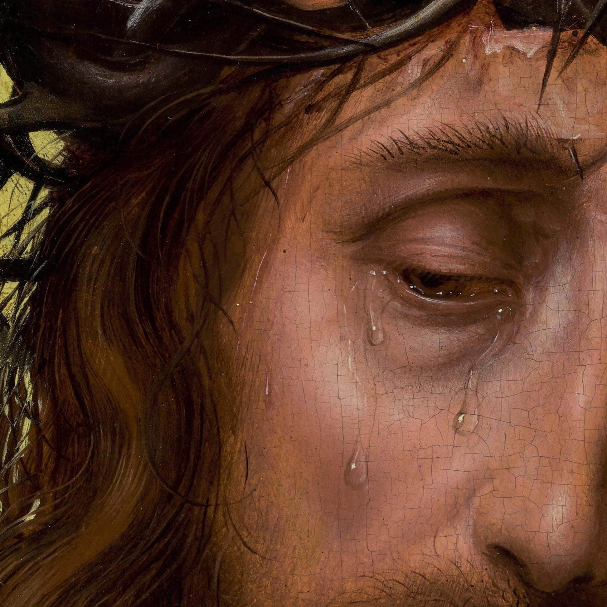 Christ as the Man of Sorrows Print: Quentin Massys 3D Textured Art