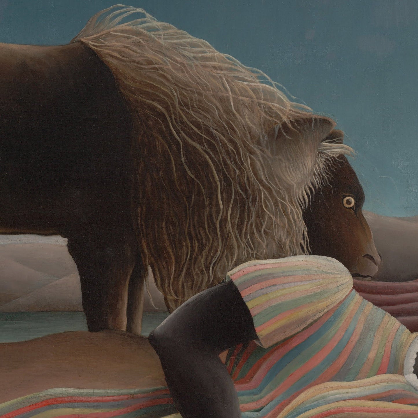 The Sleeping Gypsy by Henri Rousseau, 3d Printed with texture and brush strokes looks like original oil painting.