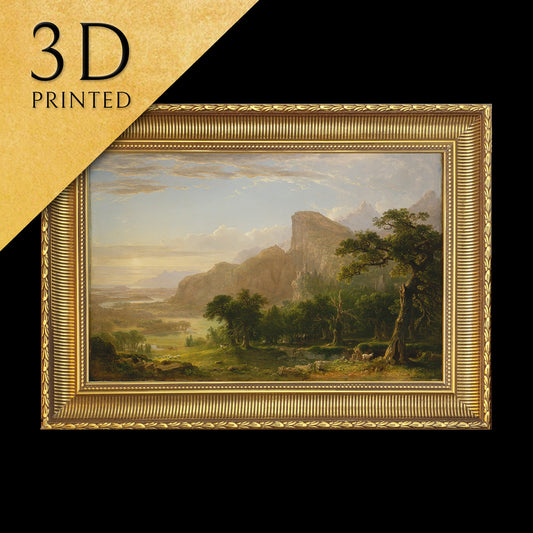 Landscape Scene from Thanatopsis by Asher Brown Durand, 3d Printed with texture and brush strokes looks like original oil painting.