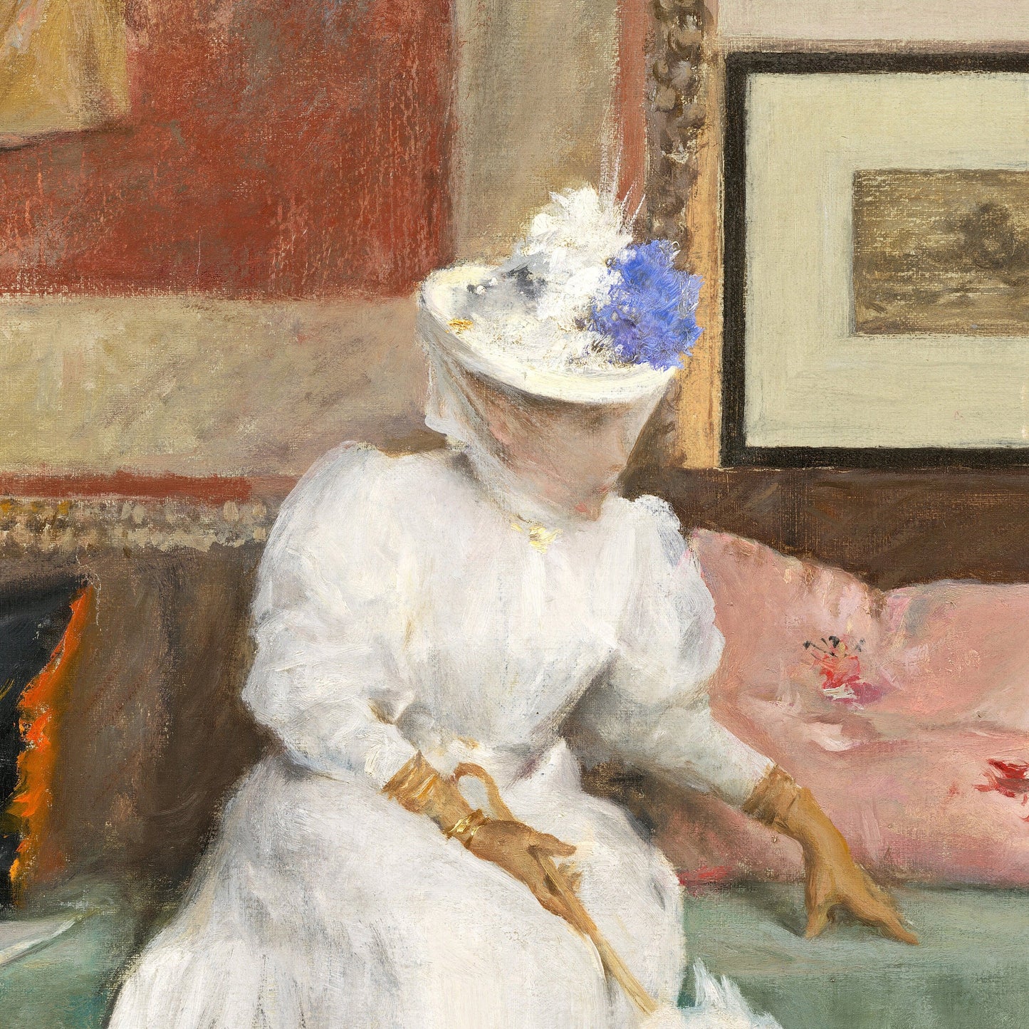 A Friendly Call by William Merritt Chase, 3d Printed with texture and brush strokes looks like original oil painting.