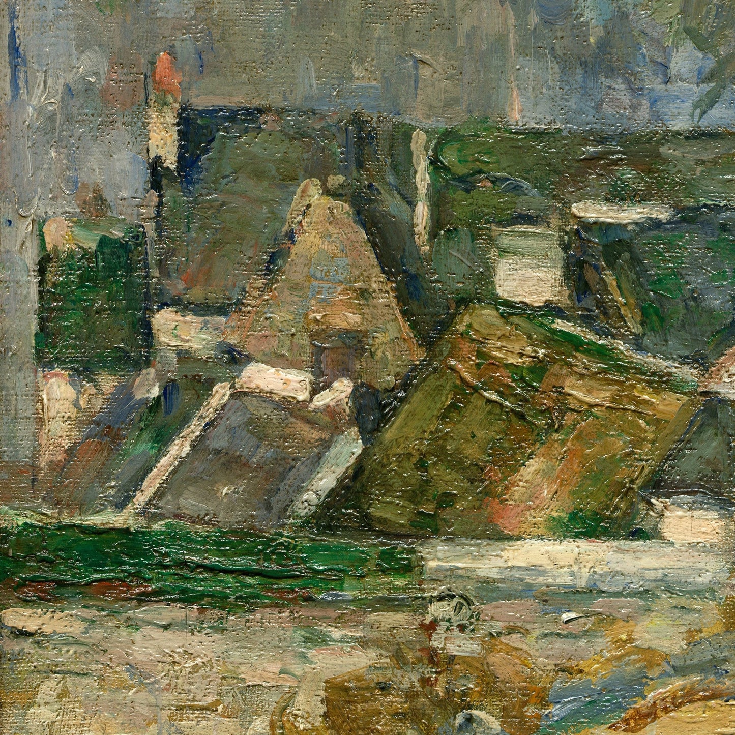 Detour in Auvers by Paul Cezanne, 3d Printed with texture and brush strokes looks like original oil painting.