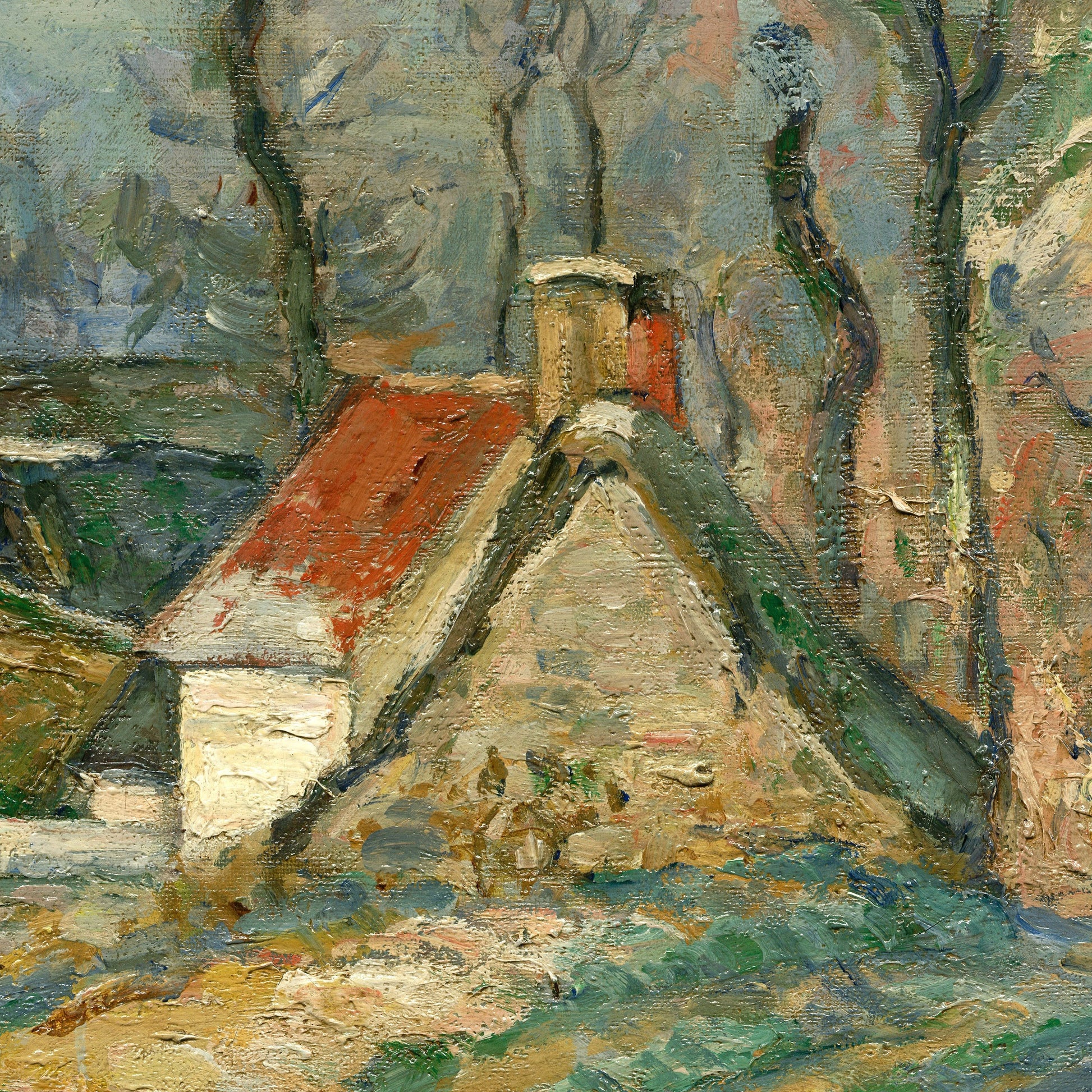 Detour in Auvers by Paul Cezanne, 3d Printed with texture and brush strokes looks like original oil painting.