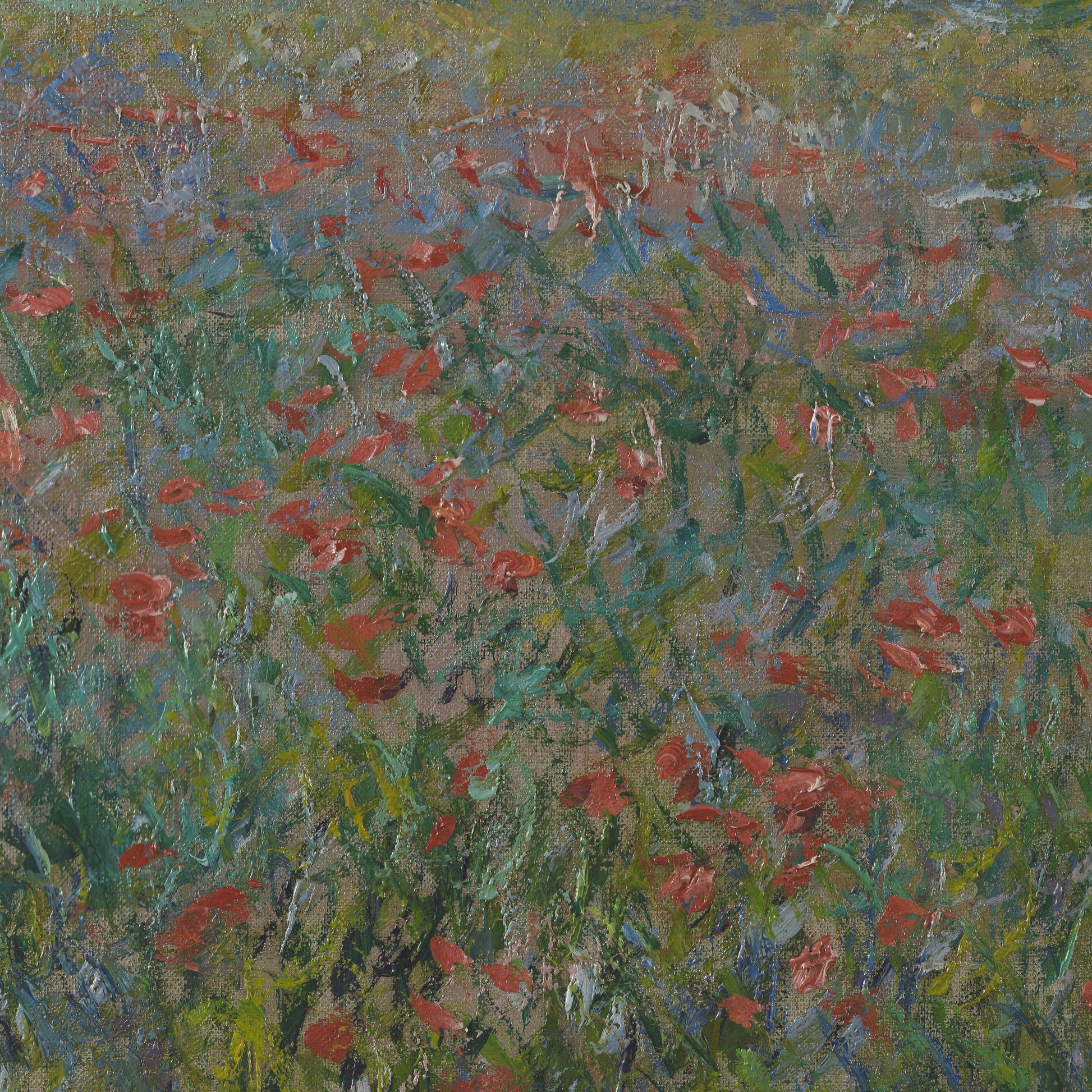 Monet Poppy Field 3D Print: Textured Impressionist Art
