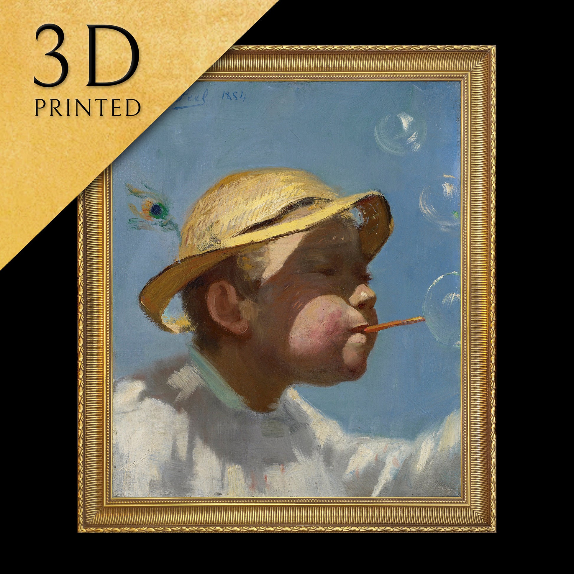 The Bubble Boy by Paul Peel, 3d Printed with texture and brush strokes looks like original oil painting