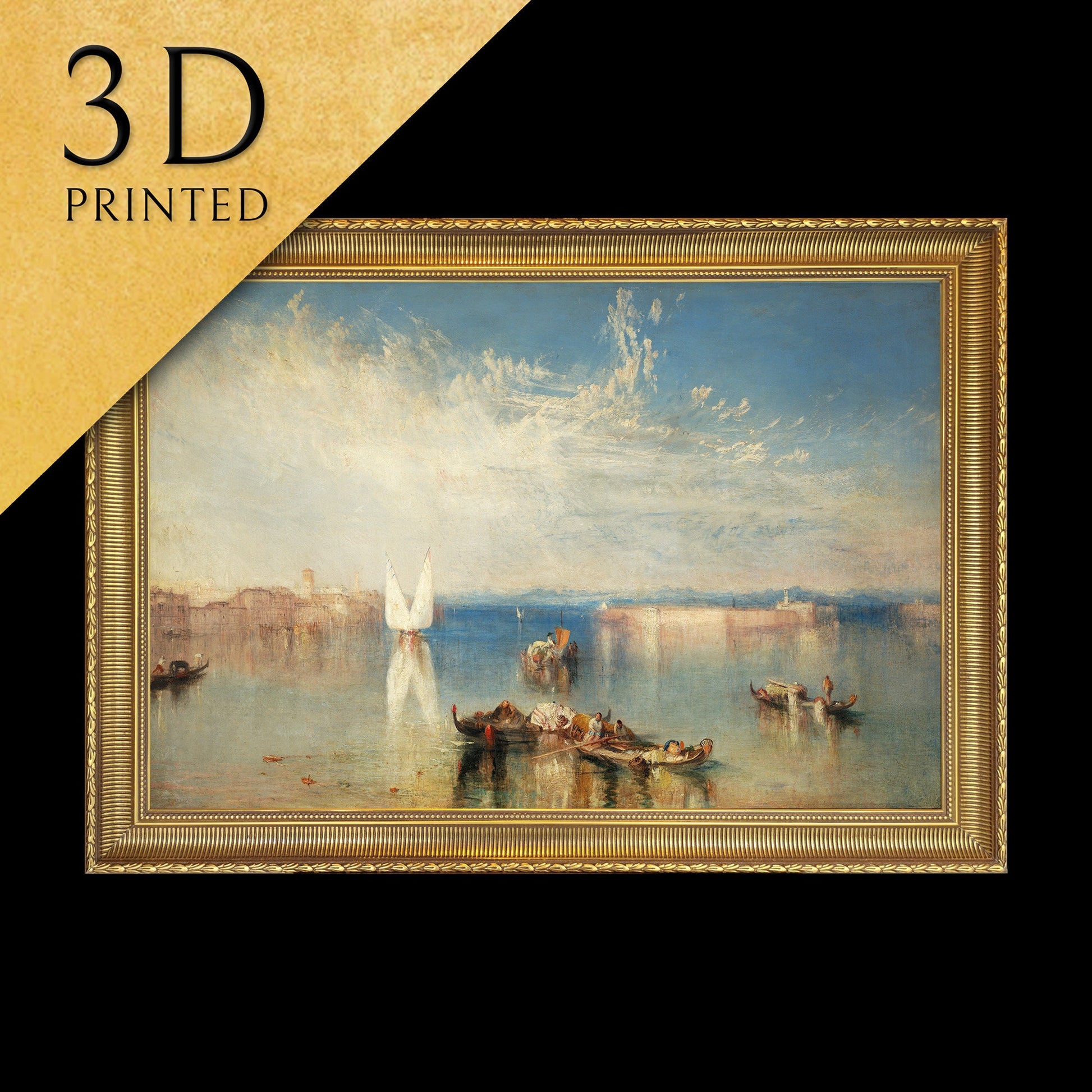 The Campo Santo, Venice by J M W Turner, 3d Printed with texture and brush strokes looks like original oil painting.