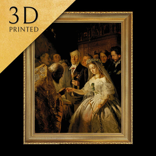 The Unequal Marriage by Vasily Pukirev, 3d Printed with texture and brush strokes looks like original oil painting.