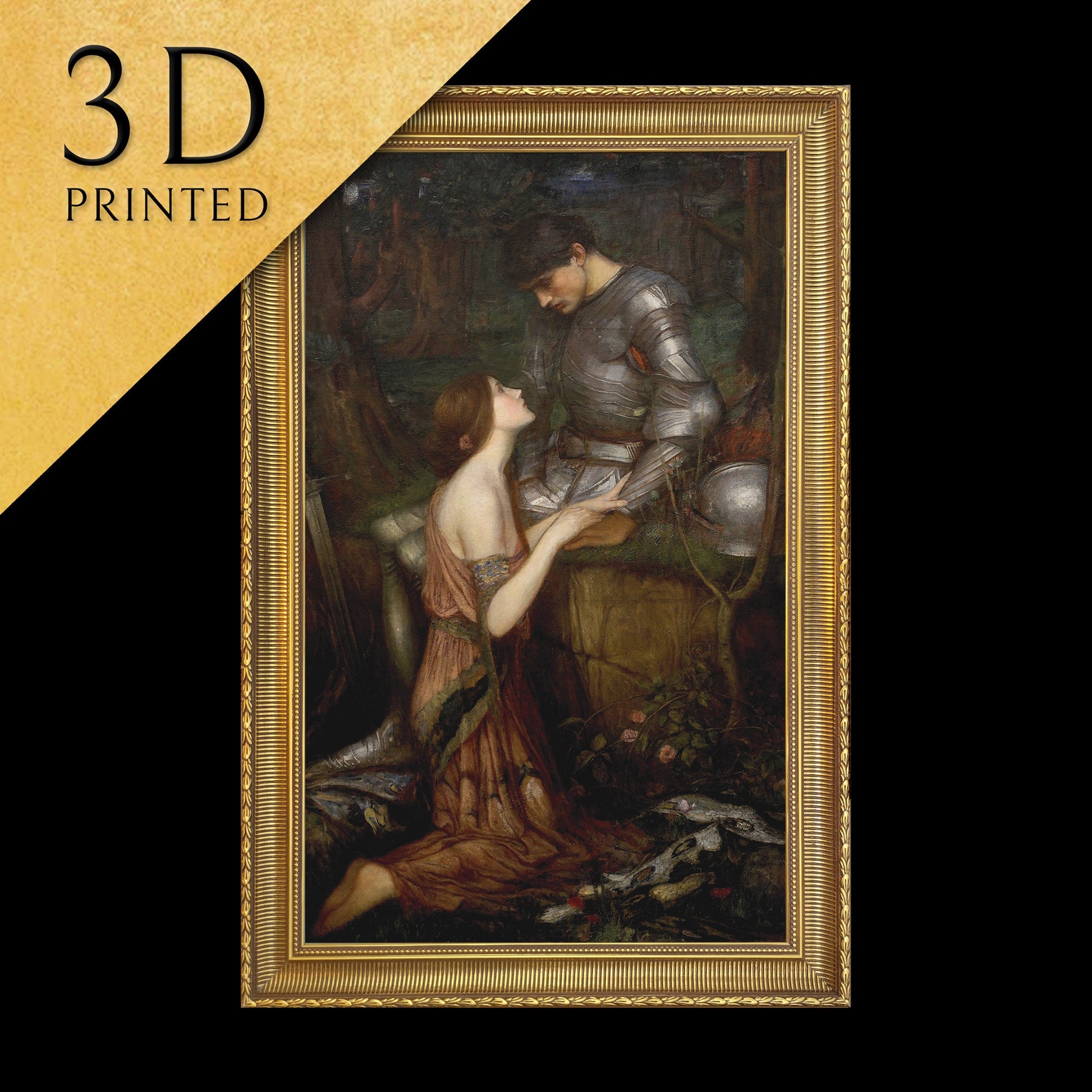 Lamia by John Waterhouse, 3d Printed with texture and brush strokes looks like original oil painting.