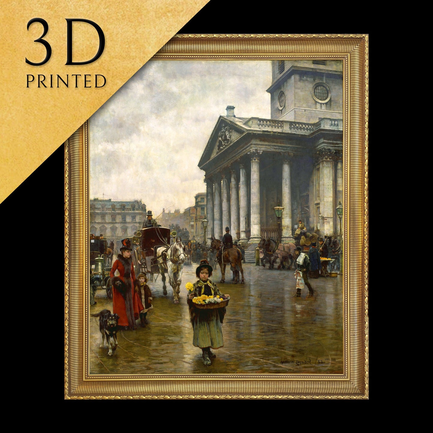 St Martin in the Fields by William Logsdail, 3d Printed with texture and brush strokes looks like original oil-painting.