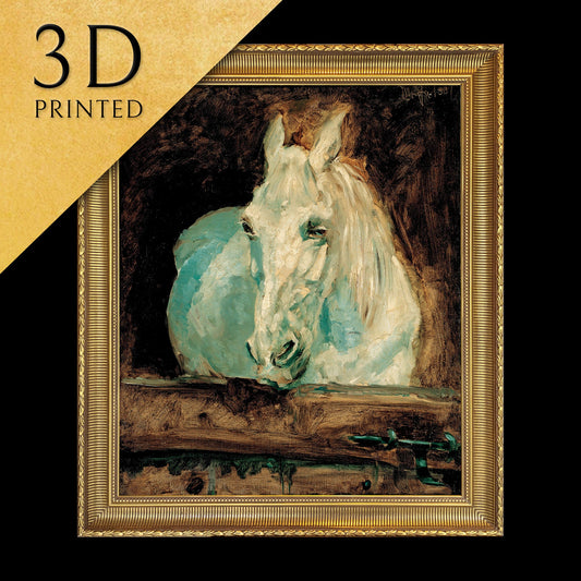 The White Horse Gazelle by Henri de Toulouse Lautrec, 3d Printed with texture and brush strokes looks like original oil painting.