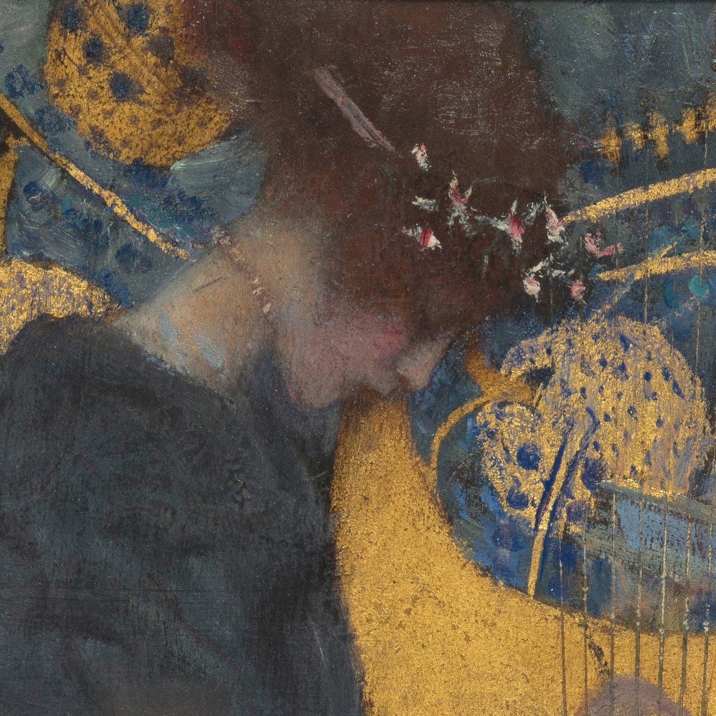 Gustav Klimt Music 3D Print: Textured Oil Painting Reproduction