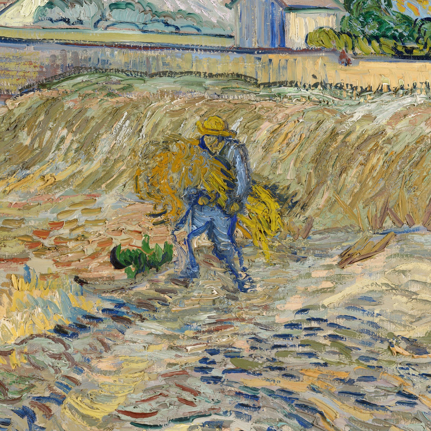Van Gogh - Landscape at Saint Remy: 3D Textured Art Print