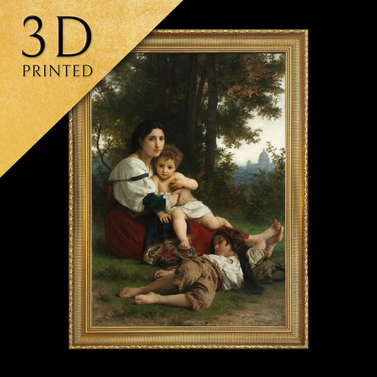 Rest by William Adolphe Bouguereau, 3d Printed with texture and brush strokes looks like original oil painting.