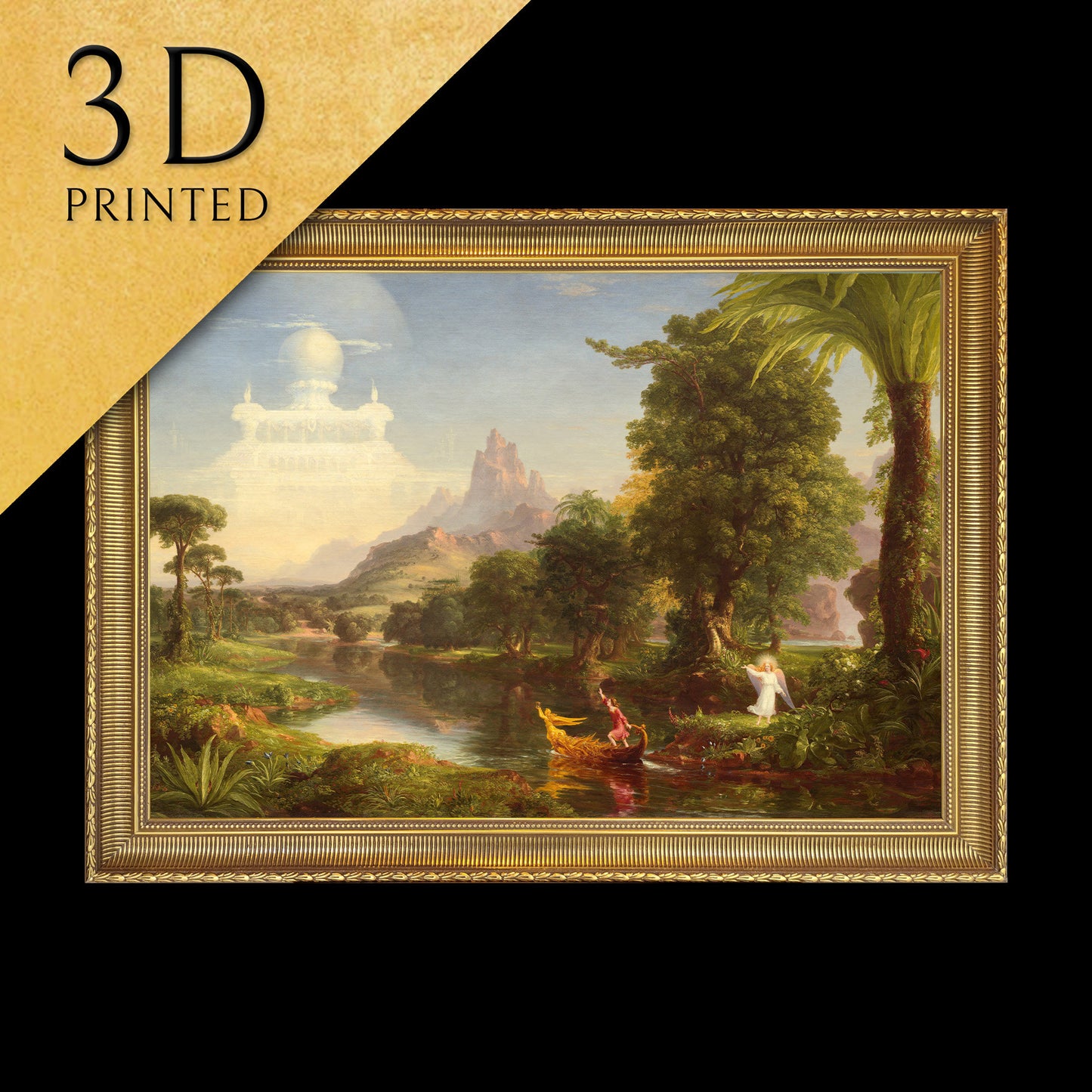 The Voyage of Life Youth by Thomas Cole, 3d Printed with texture and brush strokes looks like original oil painting.