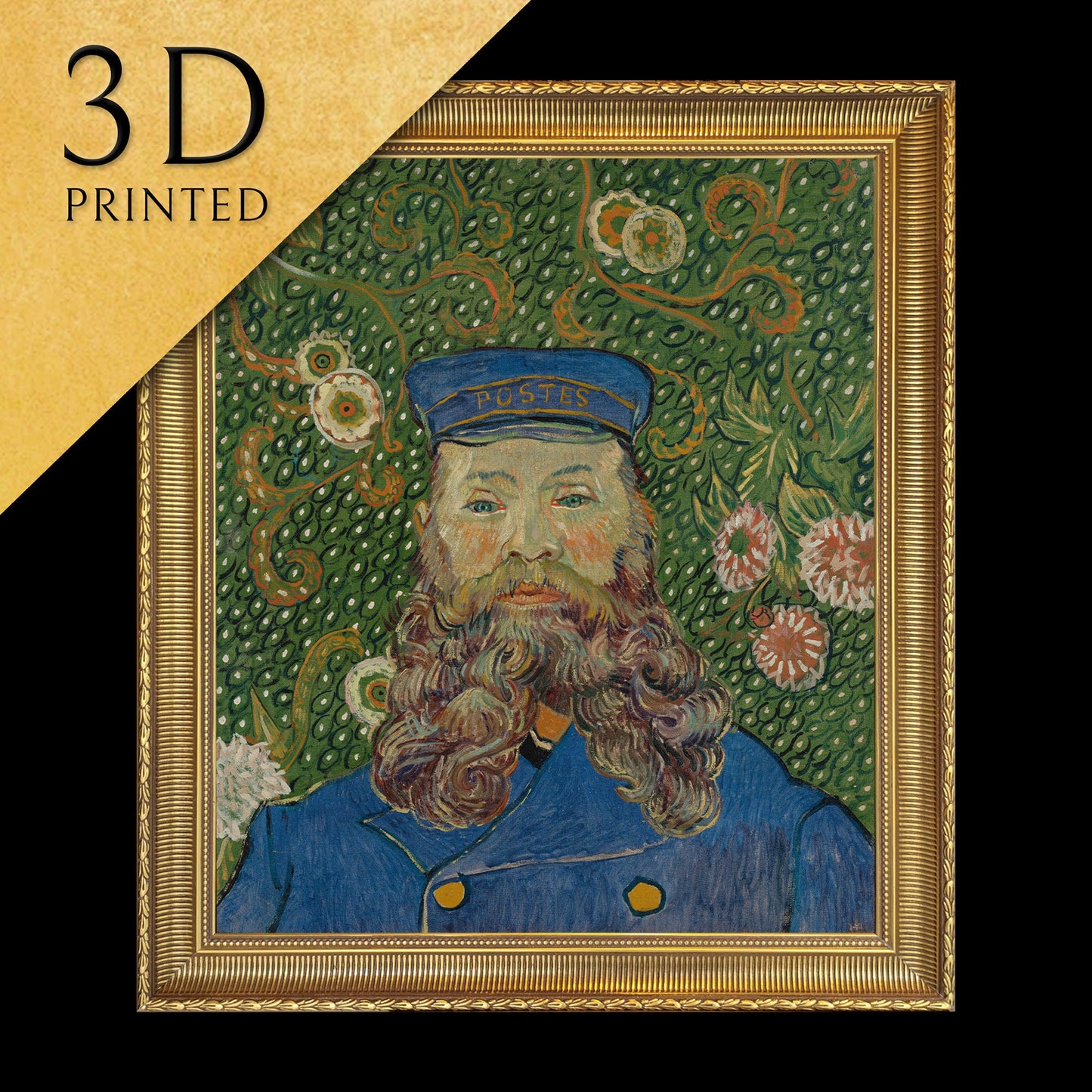 Portrait of Joseph Roulin by Vincent Van Gogh, 3d Printed with texture and brush strokes looks like original oil painting.