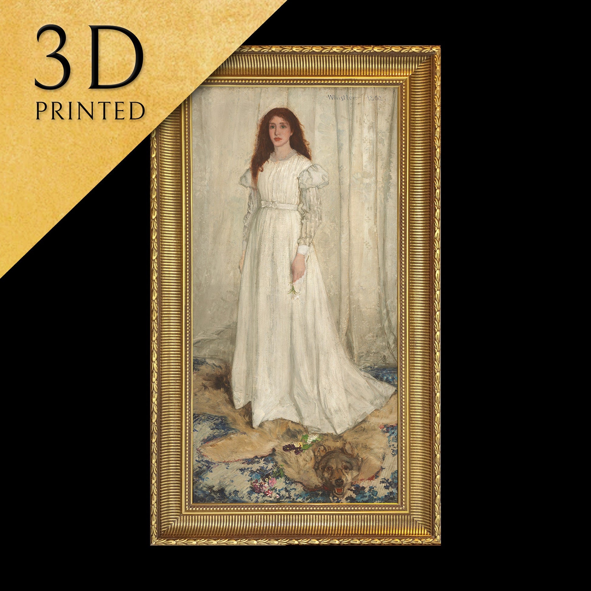 Symphony in White by James Abbott McNeill Whistler, 3d Printed with texture and brush strokes looks like original oil painting.