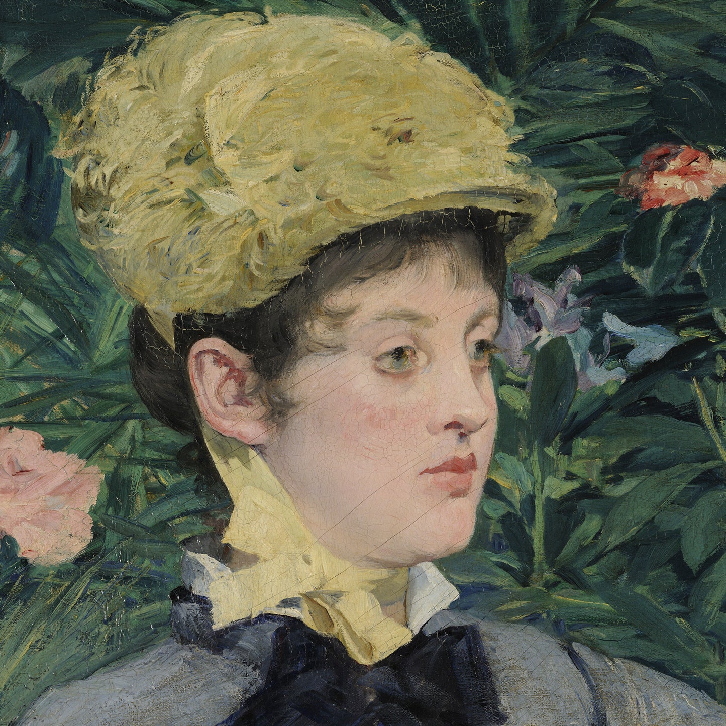 In the Conservatory by Edouard Manet, 3d Printed with texture and brush strokes looks like original oil painting.