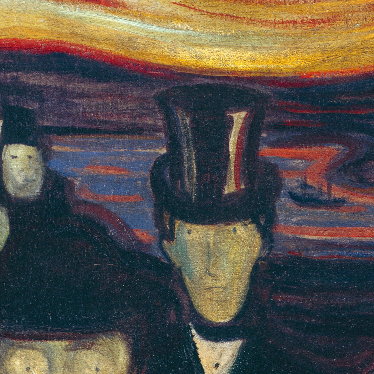 Edvard Munch Anxiety 3D Print: Textured Oil Painting Reproduction