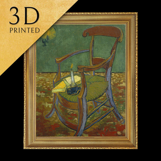 Gauguin's chair by Vincent Van Gogh, 3d Printed with texture and brush strokes looks like original oil painting.