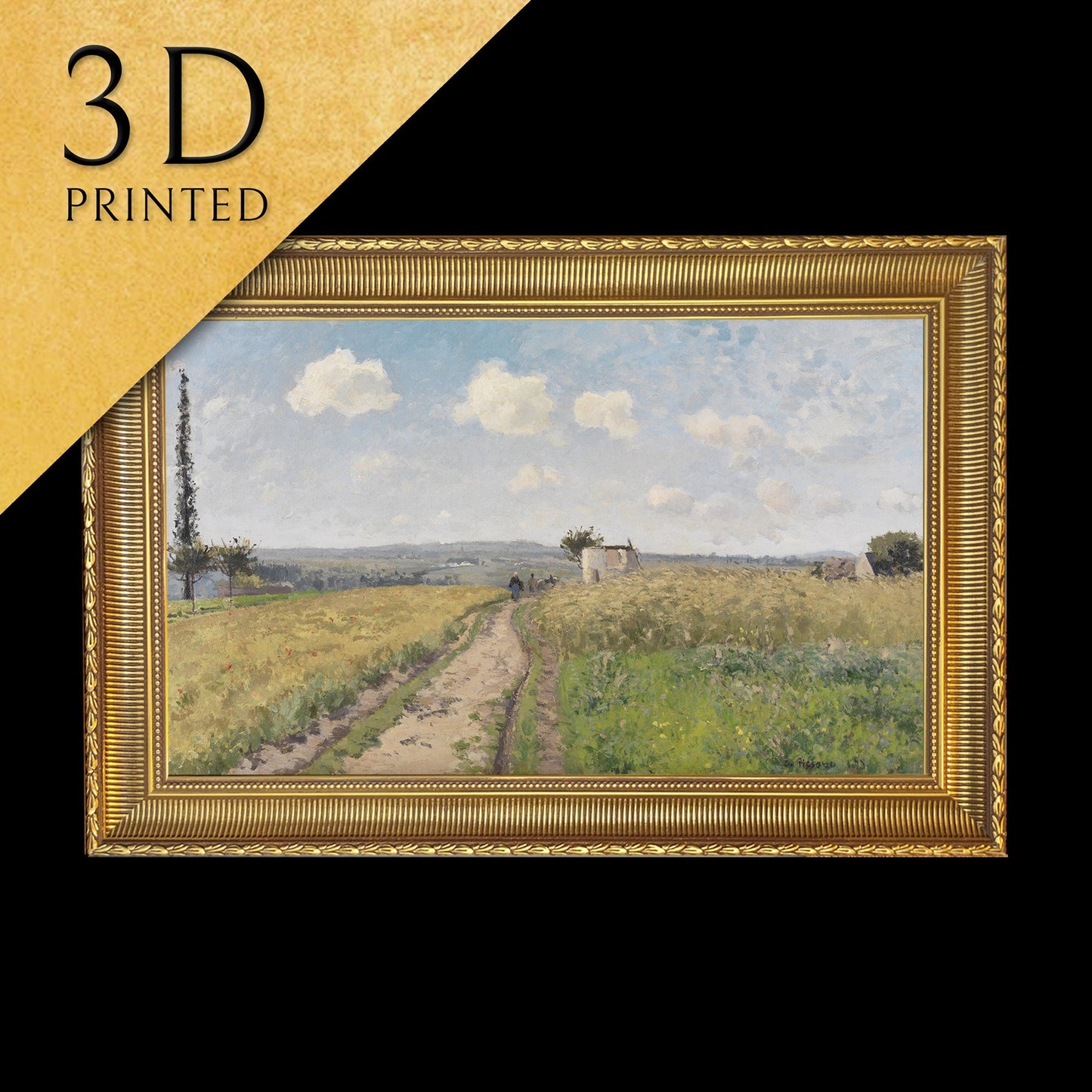 June Morning at Pontoise by Camille Pissarro, 3d Printed with texture and brush strokes looks like original oil painting.